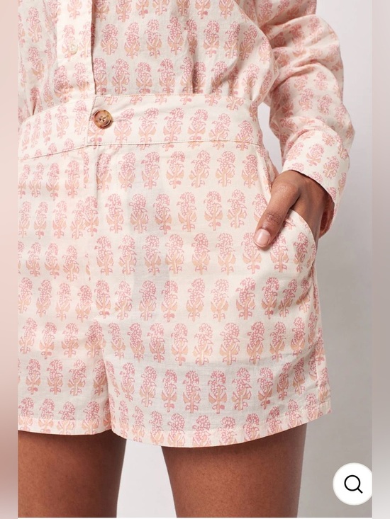 Faherty Pants - Faherty Malibu Short in Pink Taj Floral, Organic Cotton, Elastic Waist, Small
